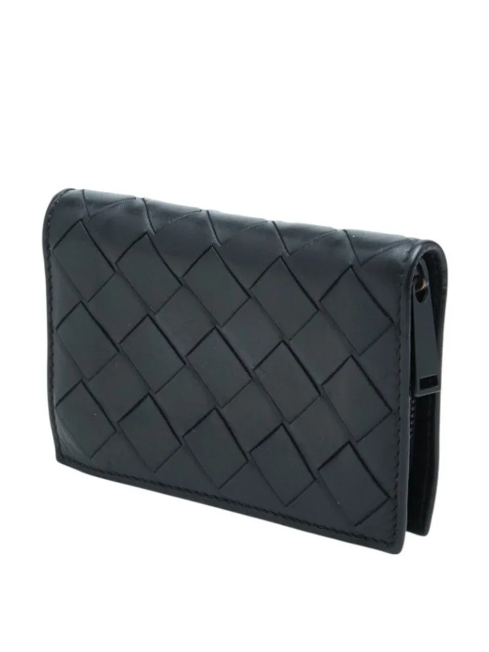 Bottega Veneta Intrecciato Coin Purse Black Leather